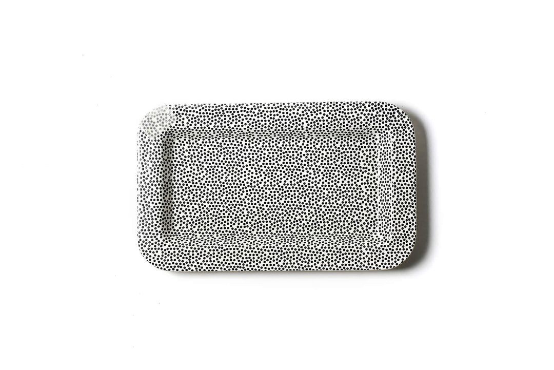 Mini Rectangle Serving Platter with Small Black Dots