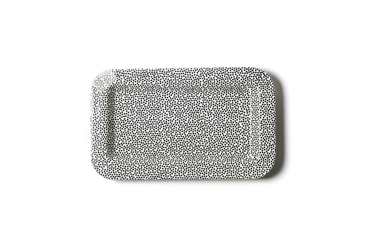 Mini Rectangle Serving Platter with Small Black Dots