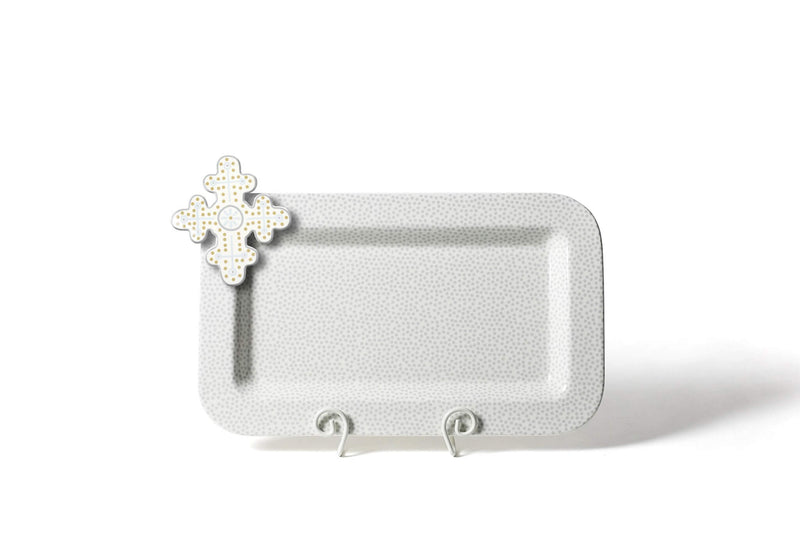 Mini Rectangle Platter Stone Small Dot Pattern with Seasonal Attachment