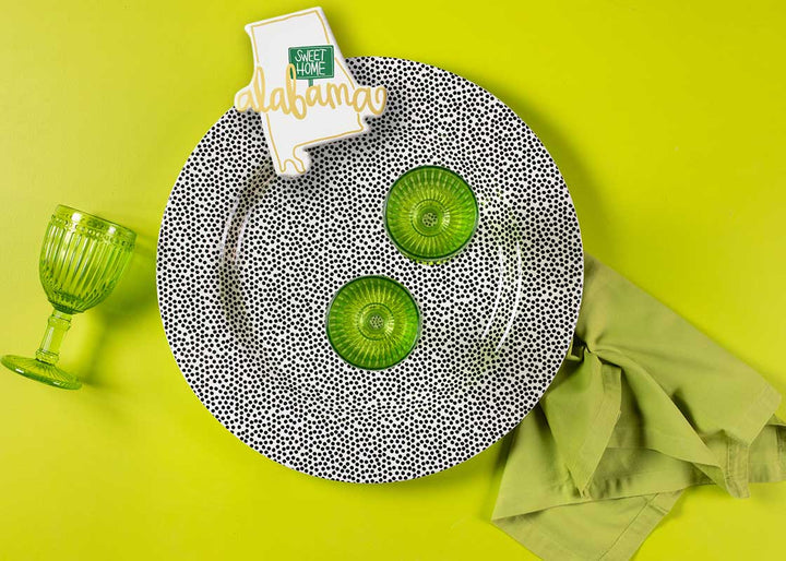 Black Small Dot Serving Platter with Sweet Home ALabama Big Attachment