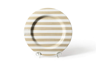 Neutral Stripe Big Round Serving Platter with Signature Hook-and-Loop Attachment