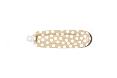 Neutral Dot Mini Skinny Oval Serving Platter with Hook-and-Loop Attachment