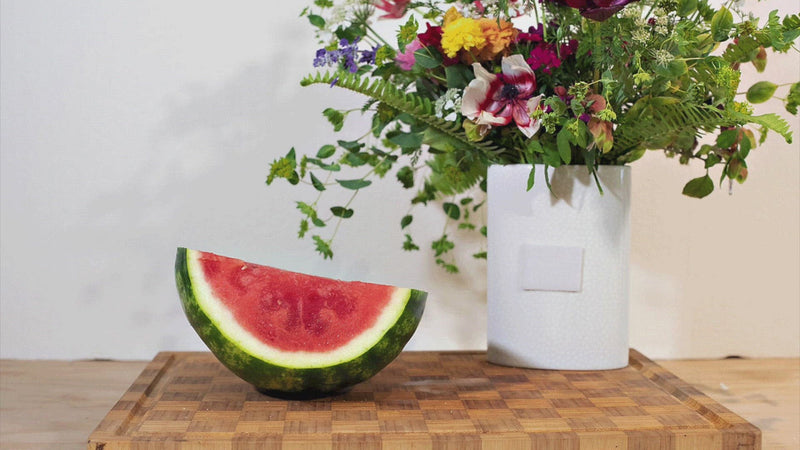 Video of Watermelon Attachment for White Small Dot Mini Oval Vase