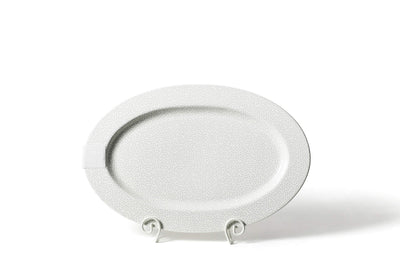 Stone Small Dot Big Oval Serving Platter with Hook-and-Loop Attachment