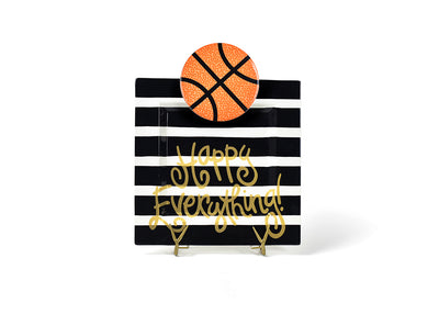 Black Stripe Big Happy Everything! Square Platter with Basketball Big Attachment
