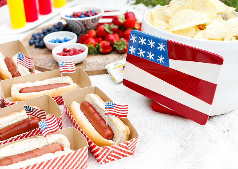 Patriotic-themed Table with Flag Big Attachment on Big Happy Everything! Bowl
