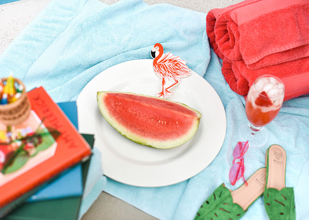 Big Entertaining Round Platter with Flamingo Big Attachment