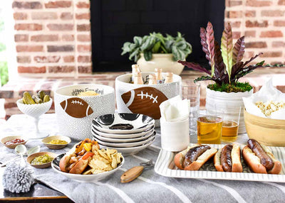 Tailgate Party with Coordinating Decor Including Football Big Attachment on Big Bowl