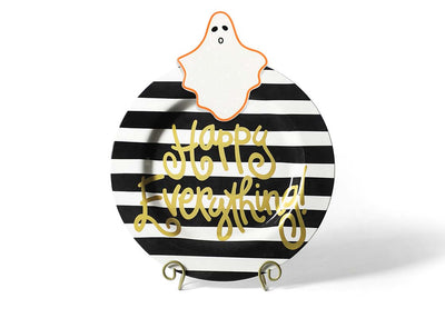 Black Stripe Big Happy Everything! Round Platter with Ghost Big Attachment