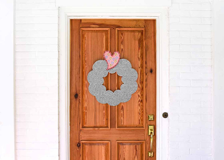 Big Wooden Wreath with Big Attachment Heart Design