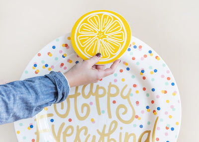 Big Attachment Lemon Slice Design on Happy Dot Big Happy Everything! Round Platter