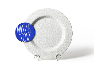 Stone Small Dot Big Entertaining Round Platter with Mazel Tov Big Attachment