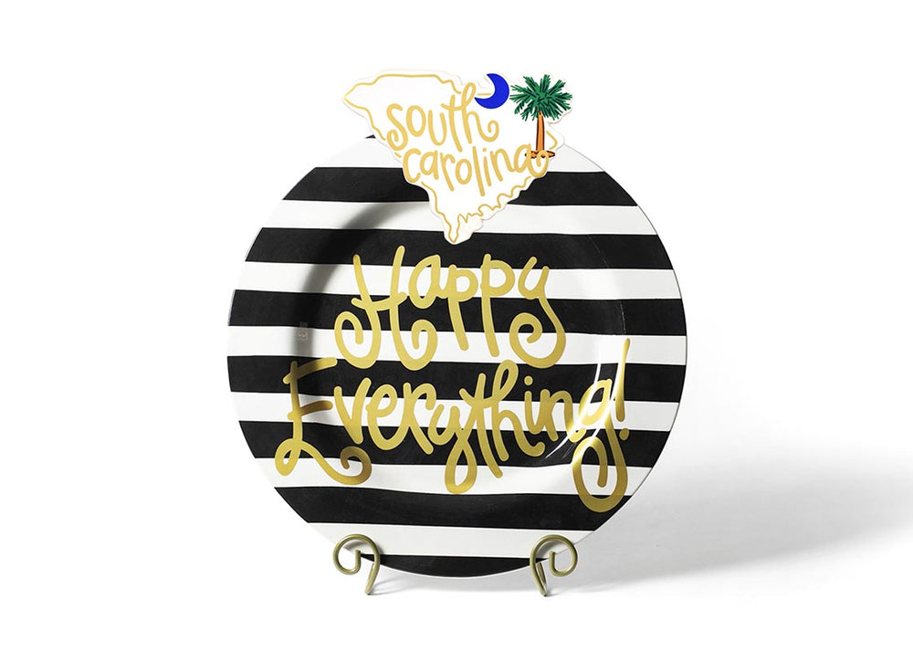 Black Stripe Big Happy Everything! Round Platter with South Carolina Big Attachment