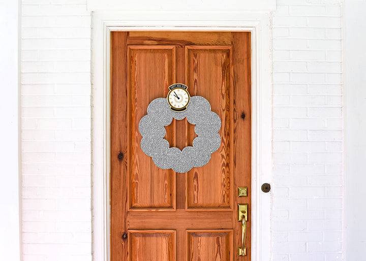 New Year Big Attachment on Big Wooden Wreath