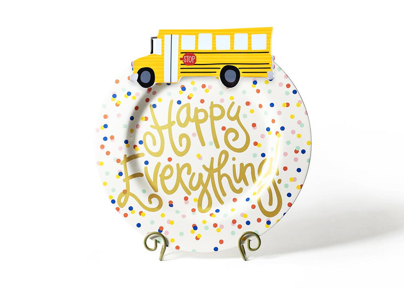 Happy Dot Big Round Platter with School Bus Big Attachment