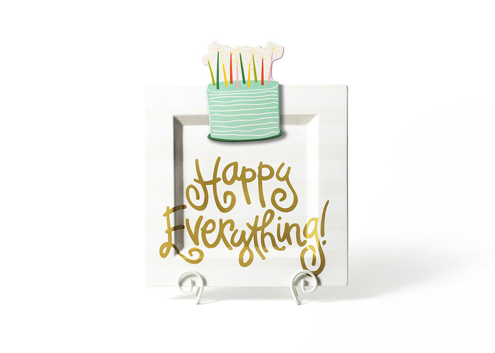 Sparkle Cake Big Attachment on White Stripe Big Square Platter