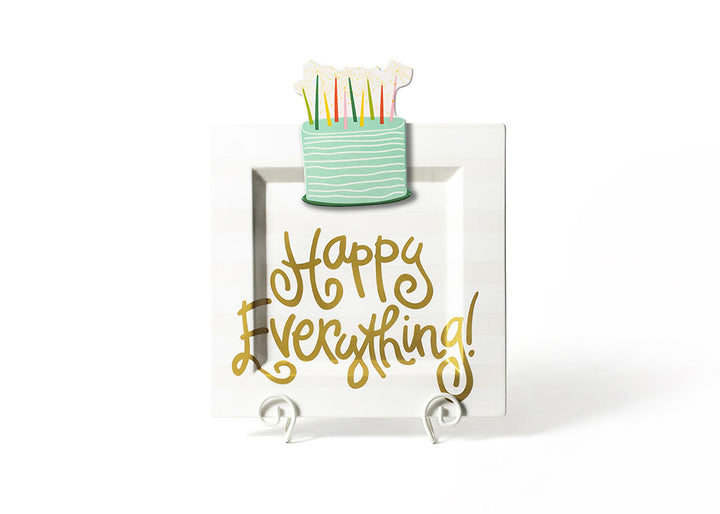 Sparkle Cake Big Attachment on White Stripe Big Square Platter
