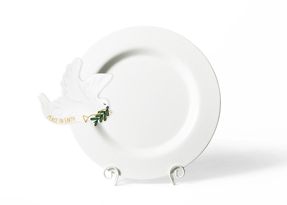 White Small Dot Big Round Platter with White Dove Big Attachment