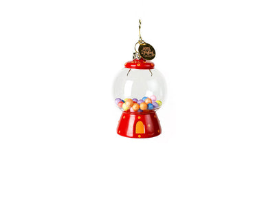 Glass and Metal Bubble Gum Jar Shaped Ornament