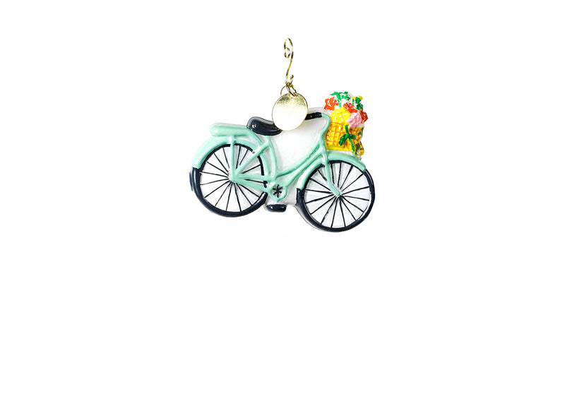 Glass and Metal Bicycle Shaped Ornament
