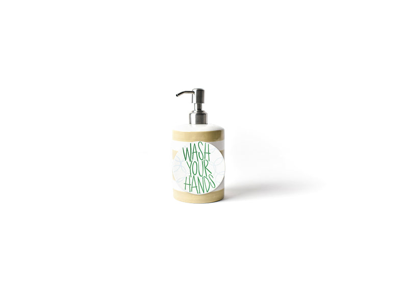 Neutral Stripe Mini Cylinder Soap Pump with Wash Your Hands Bubbles Mini Attachment