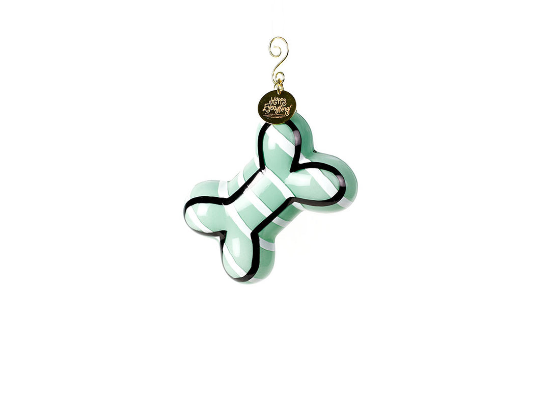 Glass and Metal Bone Shaped Ornament