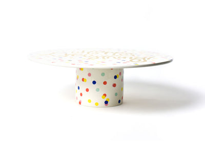 14" Cake Stand in Happy Everything! Colorful Happy Dot Design