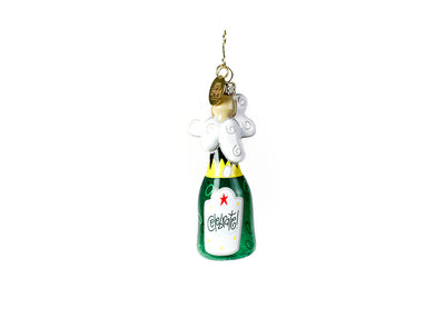 Glass and Metal Champagne Shaped Ornament