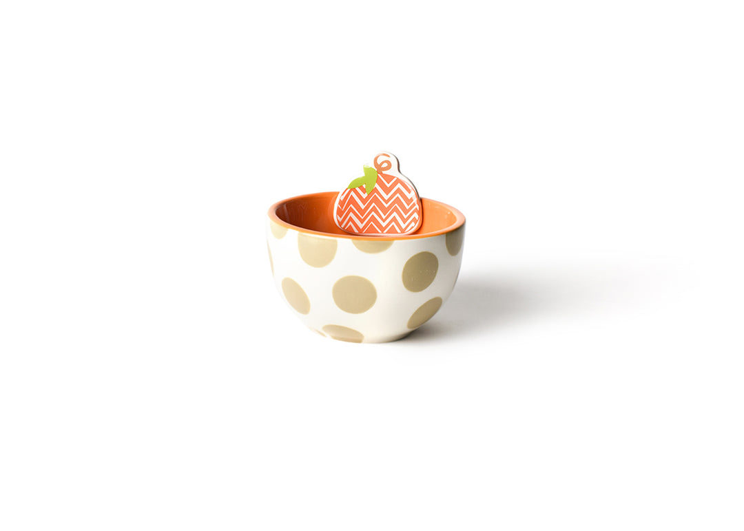Neutral Dot Exterior Pumpkin Embellishment Bowl
