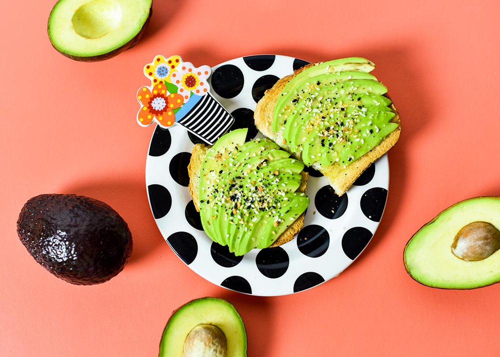 Flowers Embellishment Plate with Avacado Toast