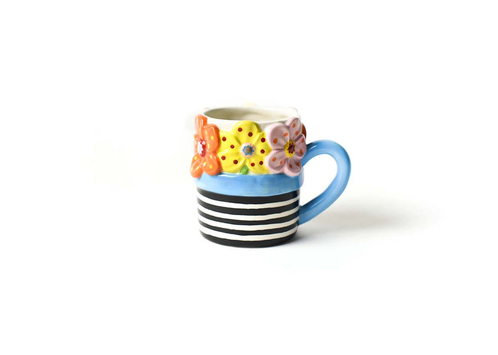 Side View Comfort Handle Flowers Shaped Mug