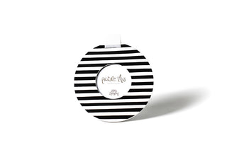 Black Medium Stripe Mini Round Frame