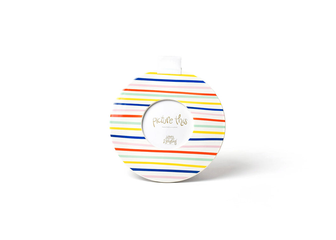 Happy Line Up Mini Round Frame with Hook-and-Loop Fastener for Interchangable Decorations