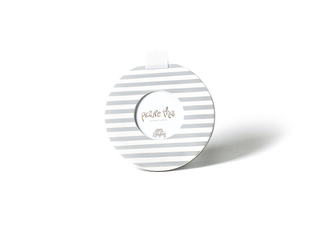 Stone Stripe Mini Round Frame with Hook-and-Loop Fastener for Interchangable Decorations