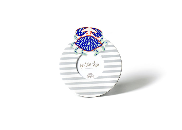 Crab Mini Attachment on Round Frame Stone Medium Stripe Design
