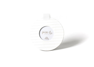 White Medium Stripe Mini Round Frame