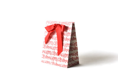 Red Ribbon on Medium Happy Christmas Gift Bag