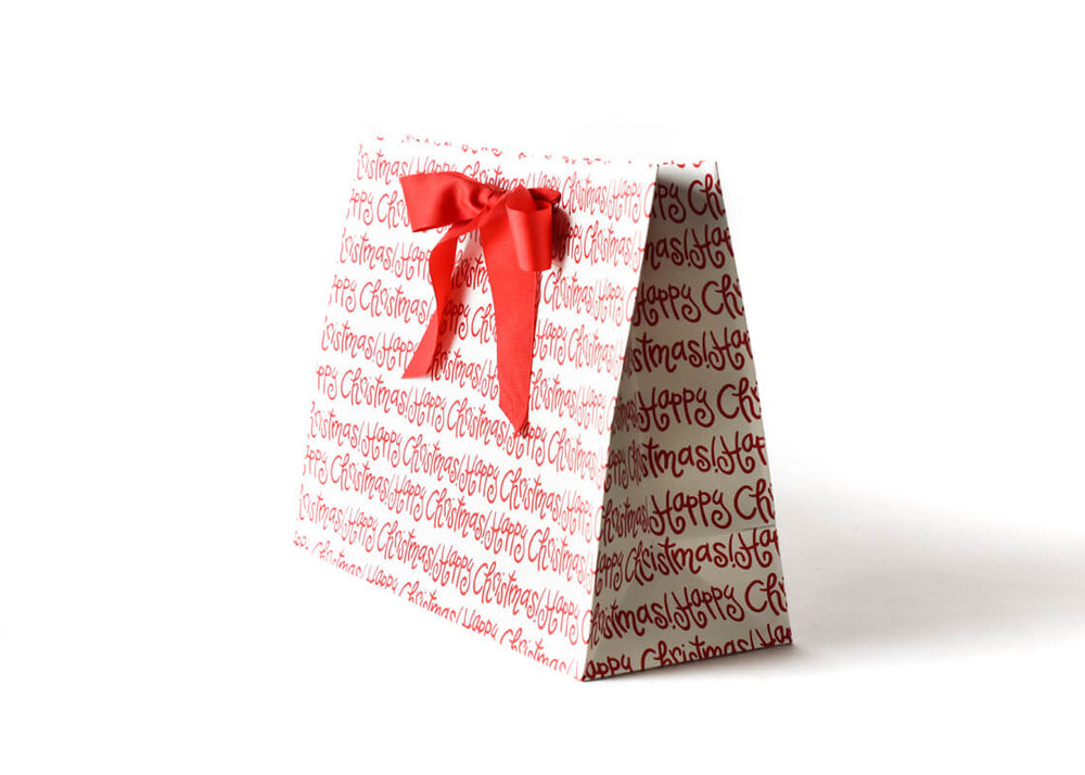 Red Ribbon Large Happy Christmas Gift Bag