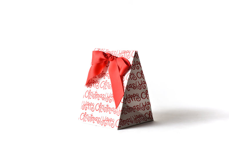 Red Ribbon on Small Happy Christmas Gift Bag