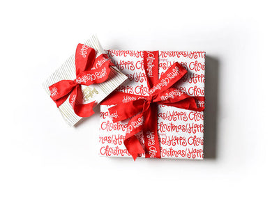 Happy Christmas Grosgrain Gift Ribbon - 100 yd