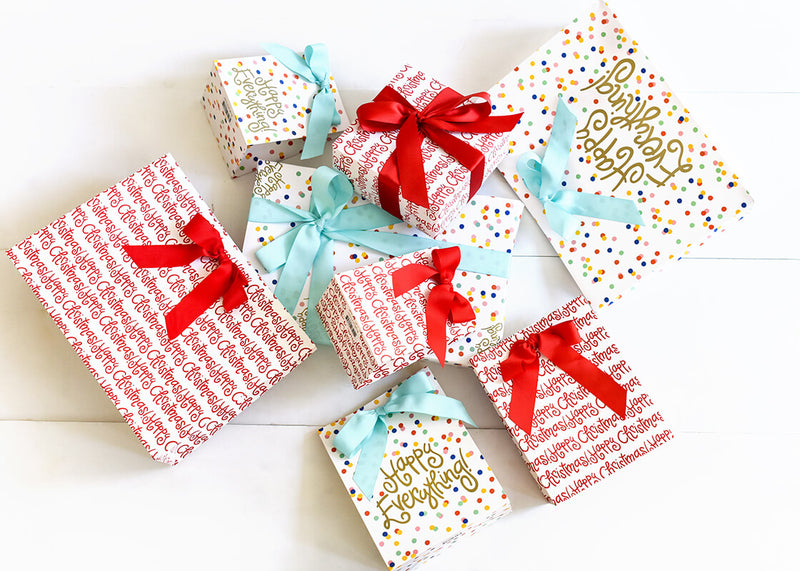 Gift Wrap Collection Including Happy Everything! Happy Dot and Holiday Gift Wrapping Paper 