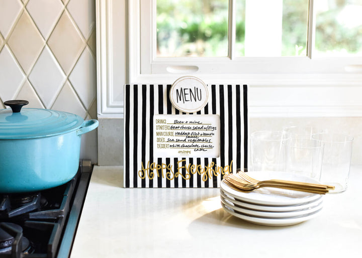 Home Decor Menu Mini Attachment on Black Stripe Mini Happy Everything! Frame
