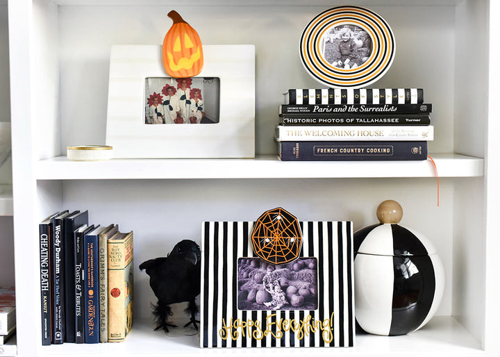 Mini Frame with Halloween Attachments Black Stripe Design