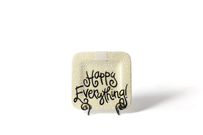 Gold Small Dot Mini Happy Everything! Square Serving Platter with Hook-and-Loop Attachment