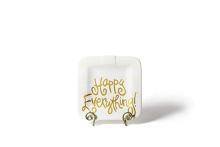 White Stripe Mini Happy Everything! Square Platter