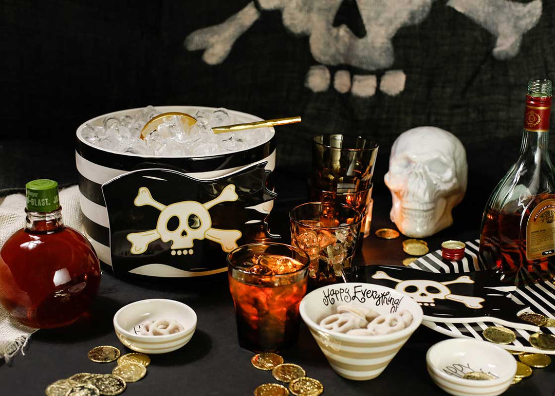 Happy Everything! Serveware Including Black Stripe Big Bowl