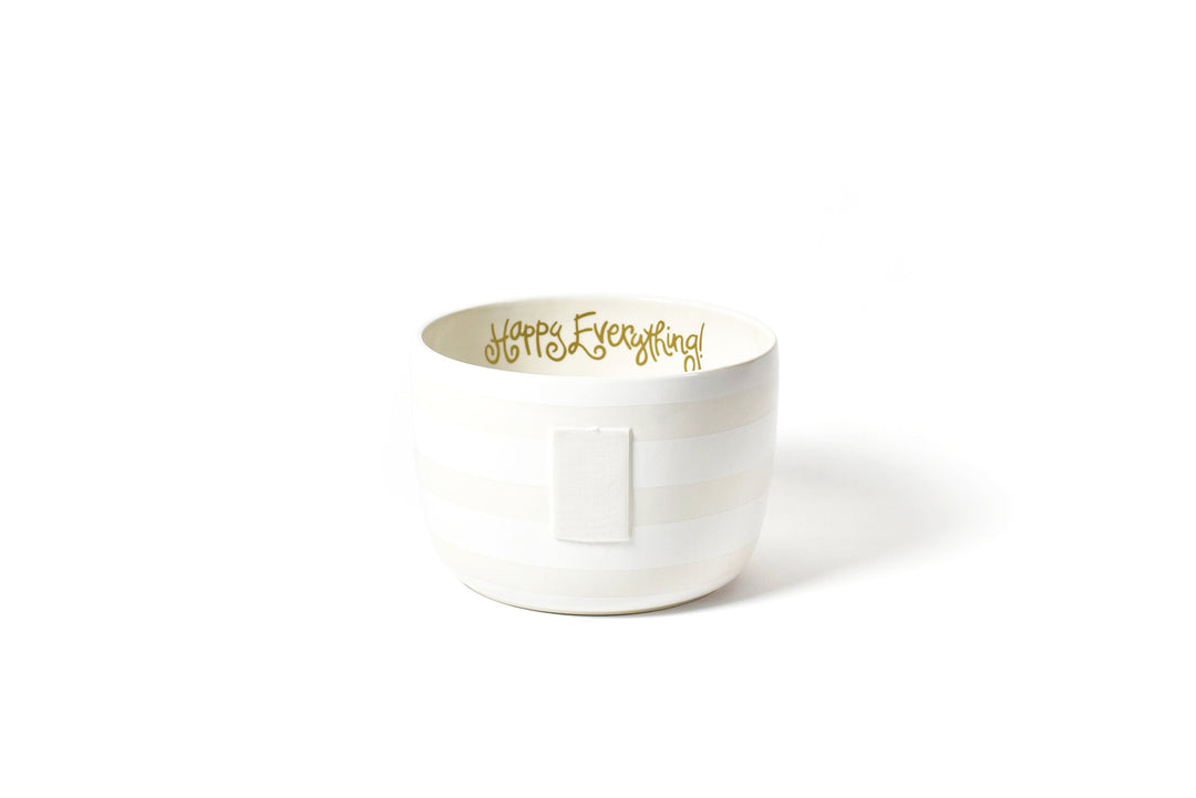White Stripe Big Bowl with Signature Hook-and-Loop Attachment