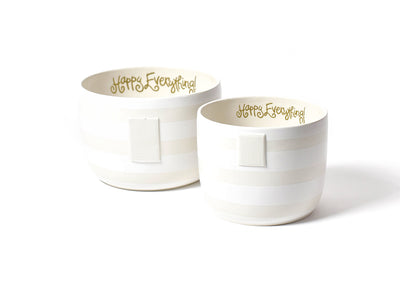White Stripe Big and Mini Bowls with Hook-and-Loop Attachment