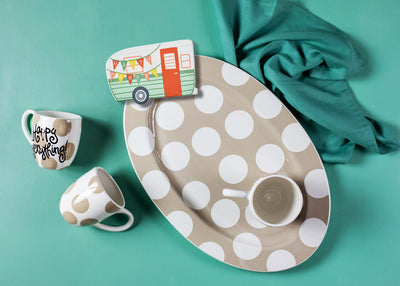 Neutral Dot Mug with Coordinating Serveware by Happy Everything!