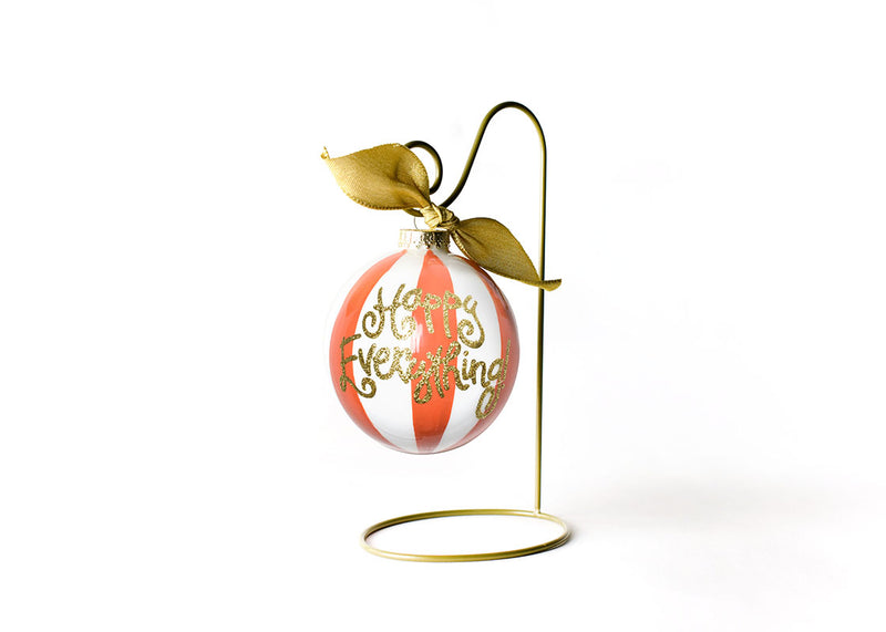 Gold Ornament Stand Displaying Persimmon Color Block Ornament